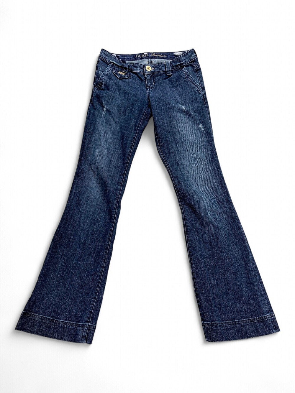 GUESS Flare Wide-Leg Jeans Dark Indigo Size 26